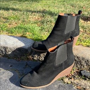 Lucky Brand Wedge Black Booties